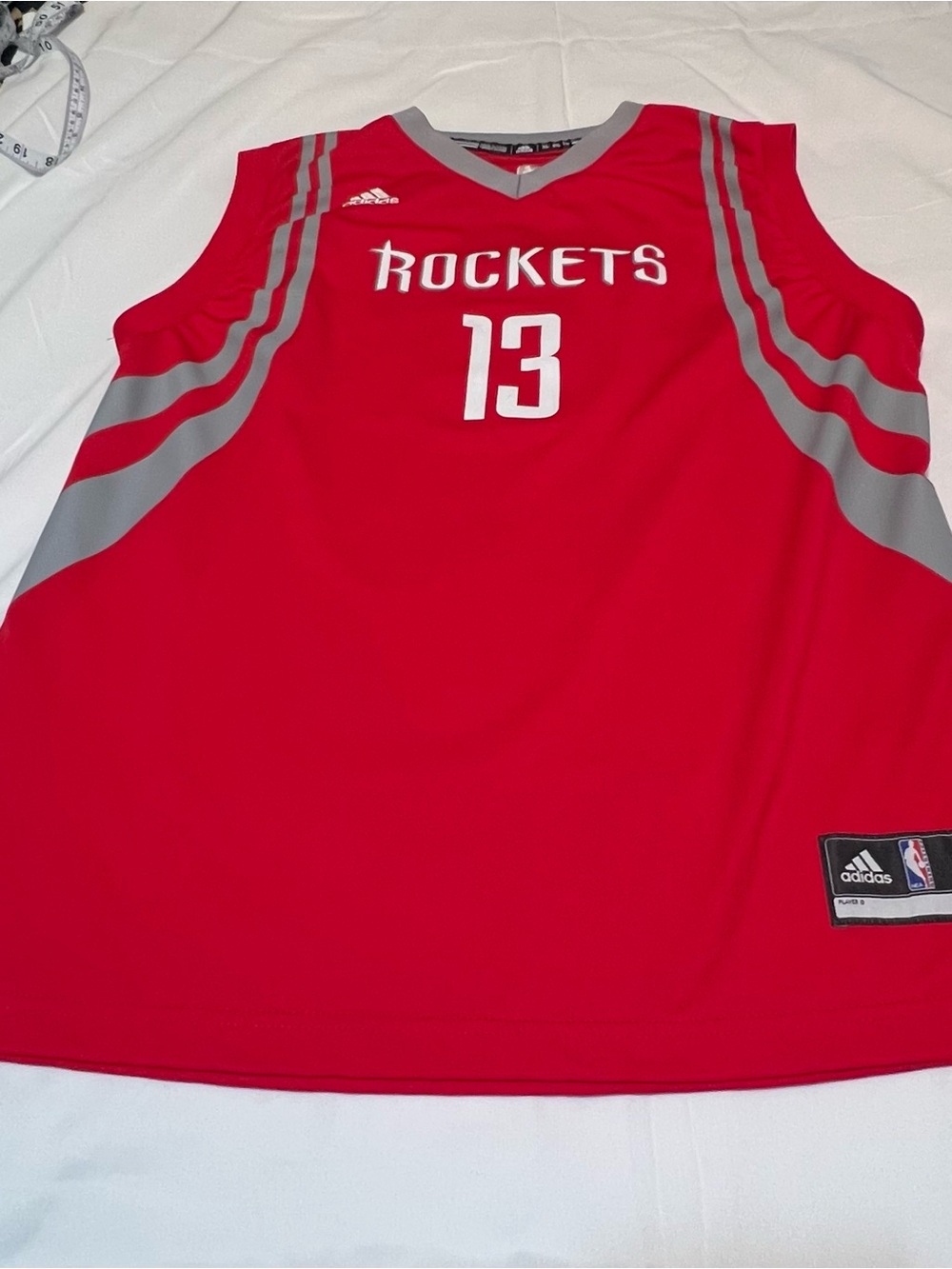 Kids Red NBA Adidas Jersey Detail